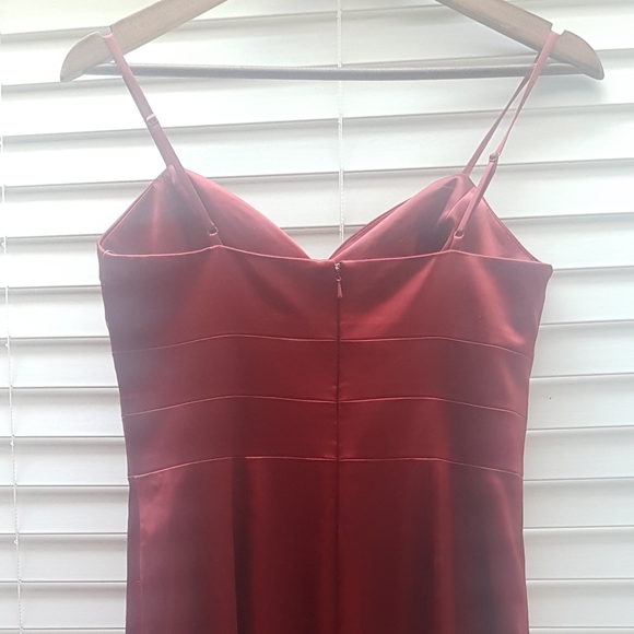 Size 6 Oleg Cassini red satin cocktail dress - Picture 5 of 7